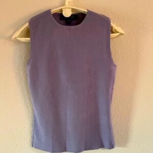 Kasper Sleeveless Knit Top Lavender Soft Stretch Sweater Office Women’s Large